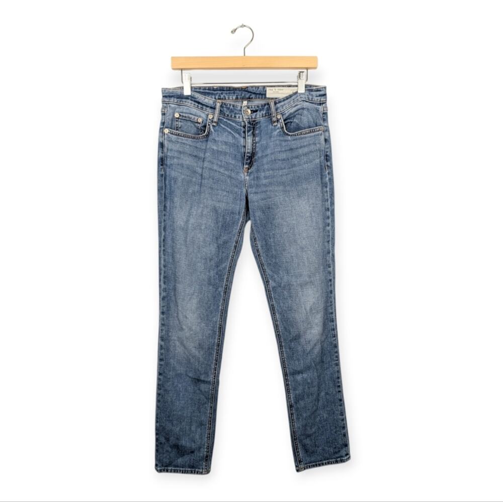 Rag & Bone Dre Boyfriend Jeans 28 Light Wash Low Rise Slim Stretch Denim Casual